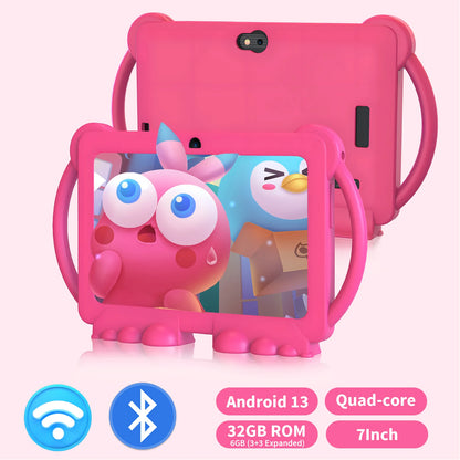 Relndoo 7 Inch Kid Tablet Android 13, 6GB(3+3 expanded) RAM 32GB ROM, WiFi, Dual Camera, IPS Screen, Kids Game Learning Tablets