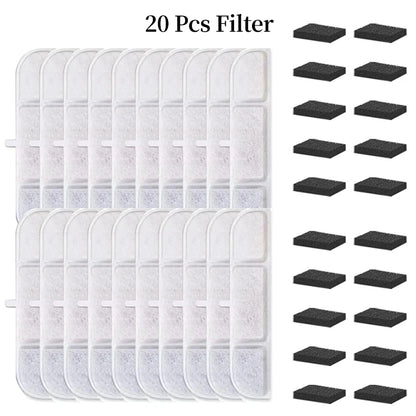 6/12/16/20/24pcs Pet Water Dispenser Filter Cat Water Fountain Filter Drinking Fountain Filter Cycle Filtering Easy To Clean