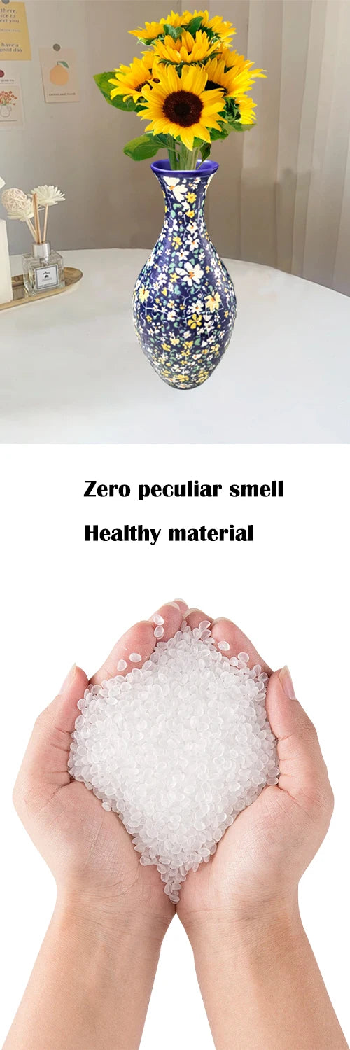 Puzzle  Blue and White Porcelain Design Made Plastic Home Decoration and Flower Arrangement Housewarming Kids Toys Xmas Gifts