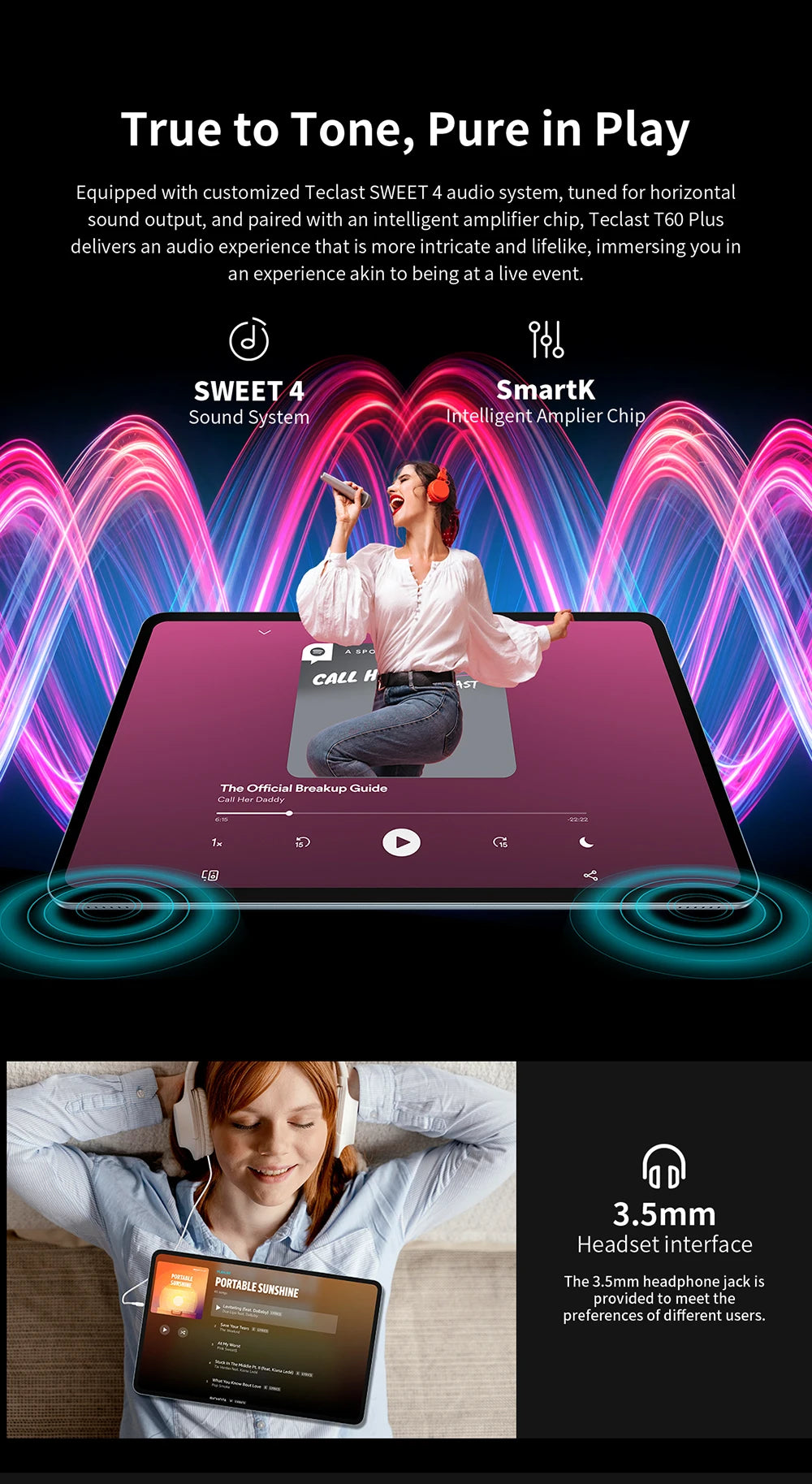 Teclast T60 Plus 12" Tablet 90Hz 2K Display Android 14 Max 16GB RAM 128GB ROM MTK G88 Octa-Core 8000mAh Widevine L1 4G LTE GPS