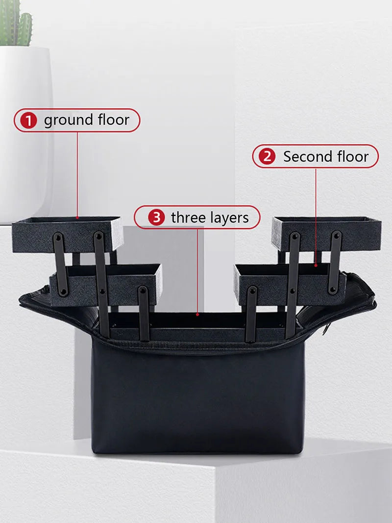 Large Makeup Carrying Train Case For Women Manicurist Toolbox 4 Tier Storage Box Travel Makeup Case Professional Nail Organizer