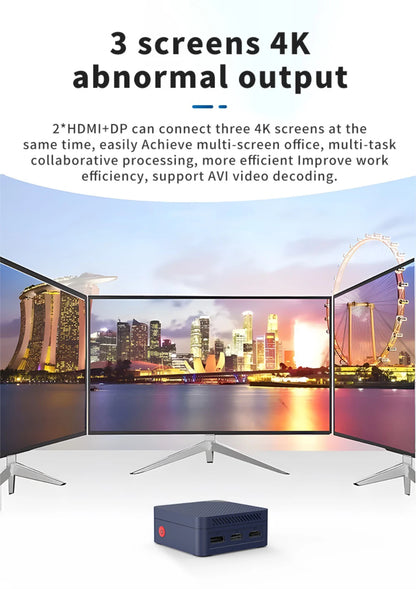 MLLSE G2 Pro Mini PC Intel Twin Lake N150 Processor LPDDR5 12GB RAM 512GB ROM Windows 11 Pro WiFi 5 BT5.2 Desktop Computer