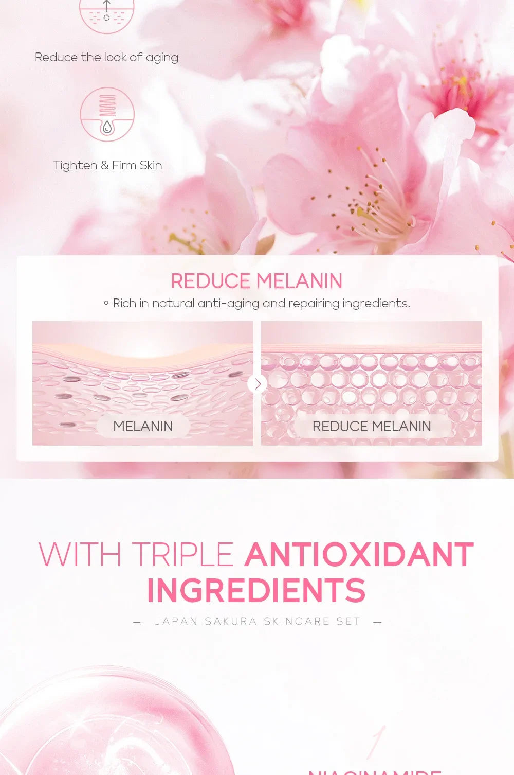 LAIKOU Sakura 5-Piece Skincare Gift Set – Moisturising Korean Valentine's Day Kit