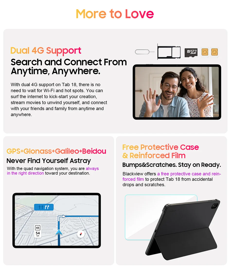 Blackview Tab 18 Tablet - 12" 2.4K FHD+ Display 8GB 256GB MTK Helio G99 8800mAh Pressure Sensitivity