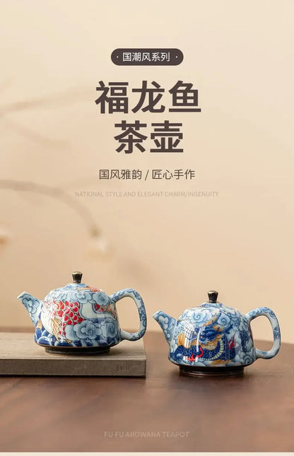 Chinese Underglaze Color Ceramic Teapot Tea Gift Customized Tea Infuser Tea Pot