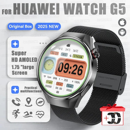 2025 New For HUAWEI Watch G5 PlUS Smart Watch Men 1.75" HD AMOLED Screen GPS track Heart Rate Bluetooth Call Compass SmartWatch