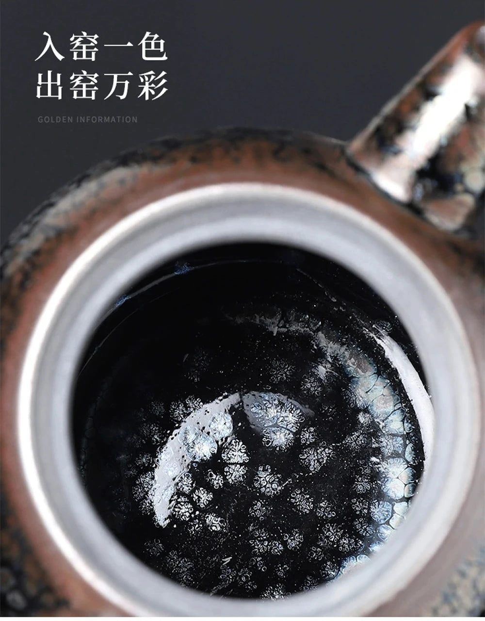 Jianzhan 340ml Tenmokus Teapot Chinese Ancient Style Craft Ceramic Tea Pot Natural oilspot Glaze intangible cultural heritage