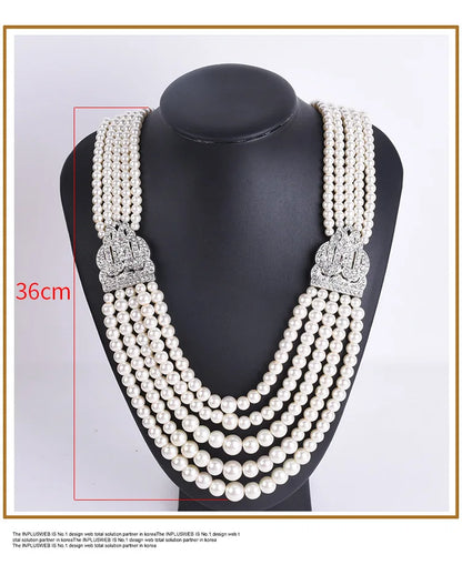 Elegant Crystal Multilayer Long Necklaces for Women Chokers Collier Femme Party Wedding Jewelry