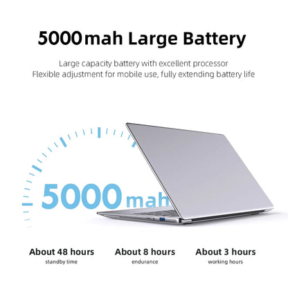 14.1" Ultra Slim Laptop – Intel Atom A3950, 12GB RAM, 1TB SSD, Windows 11 Pro