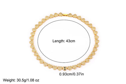 Nidin New Arrival Romantic Heart/Round Shape Shiny Crystal Zircon Chain Necklace For Women Female Valentine's Day Jewelry Gifts