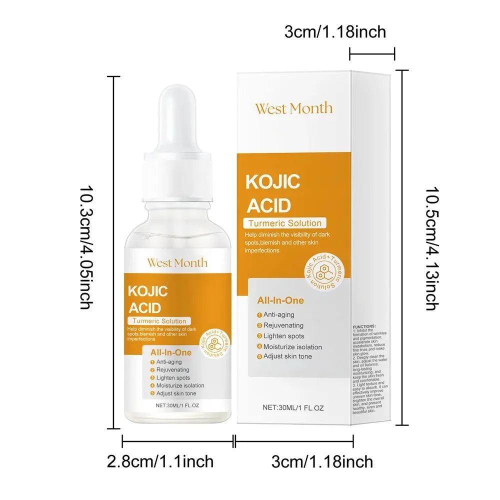 Kojic Acid Freckle Removing Whitening Essence Fade Pigmentation Melasma Dark Spots Corrector Repair Serum Korean Skin Care