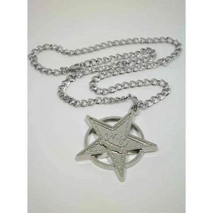 Saint Seiya Necklace for Women Hades Necklaces Woman Pentagram Pendant Cosplay Trend Silver Color Fashion Lovers Gifts Anime