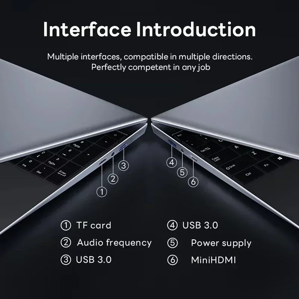 New Learning Office Laptop Intel Core i7 8500Y 15.6-inch 4K HD Screen Windows 11 Pro 16GB RAM 1TB SSD  Portable Slim Laptop