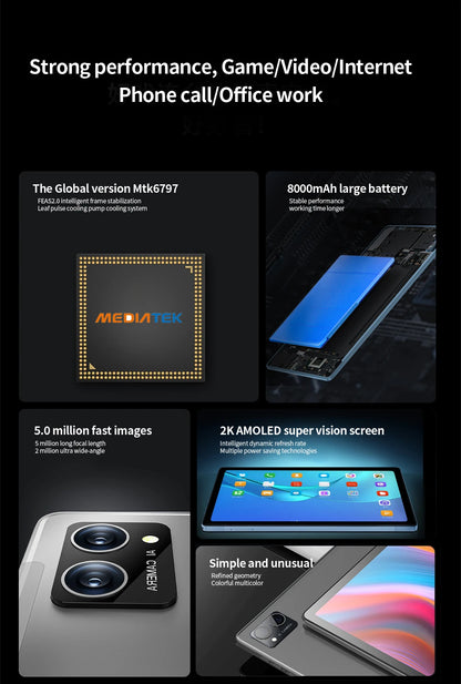 2025 Google 5G Pad 10.1" Tablet - 2K HD Display Octa Core 8GB RAM 512GB ROM Dual SIM WiFi Android 8000mAh