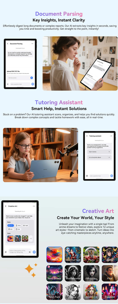 Blackview MEGA 3 Tablet 12.1" 2.5K 90Hz Display Android 15 MediaTek G100 8800mAh 33W Fast Charging 50MP Camera 12GB 256GB Pad