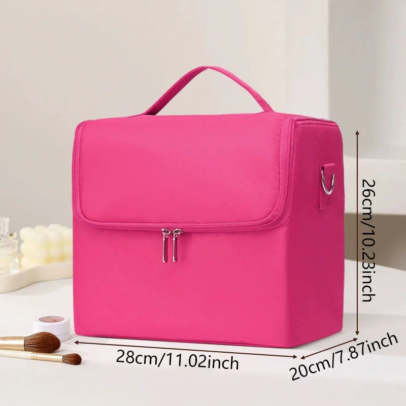 Large Makeup Carrying Train Case For Women Manicurist Toolbox 4 Tier Storage Box Travel Makeup Case Professional Nail Organizer