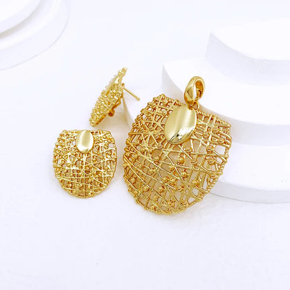 Gold Plated Choker Necklace & Earrings Set for Women – 3pcs
