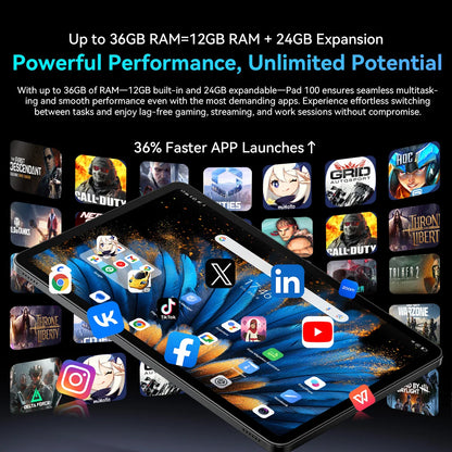 [World Premiere] Blackview OSCAL PAD 100 Tablet 12'' 2K FHD+ Unisoc T615 12+24GB RAM 256GB ROM 9000mAh Android 15 4G Tablets PC