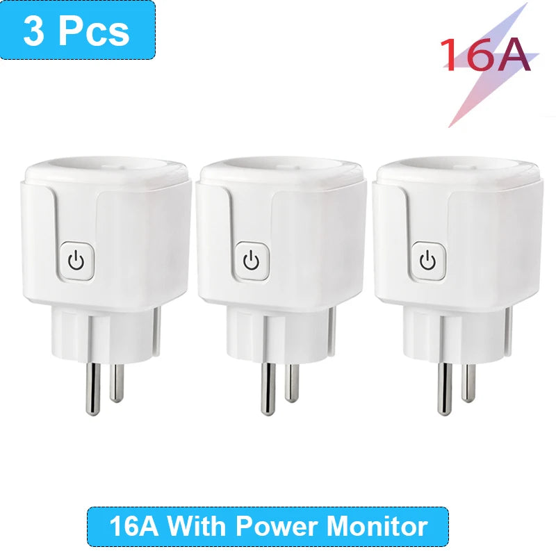 Smart Plug WiFi Socket EU 16A/20A Power Monitor Timing Function Tuya SmartLife APP Control Work with Alexa Google Home Alice