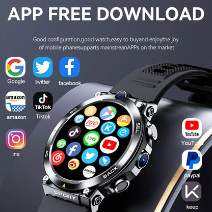4G LTE Smartwatch 2025 Android os GPS Video Voice Wi-Fi Call Messaging HD Dual Cameras 4G Sim Card WIFI Men's Smart Watch 2025