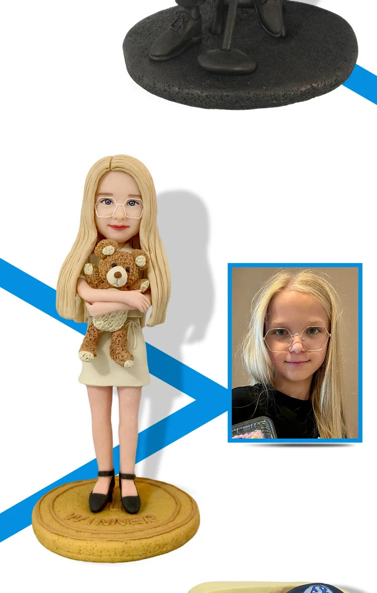 Custom Handmade Bobblehead Figurines, Personalized Clay Dolls figuras Statue Sculpture from photo,Christmas Gift for Husband