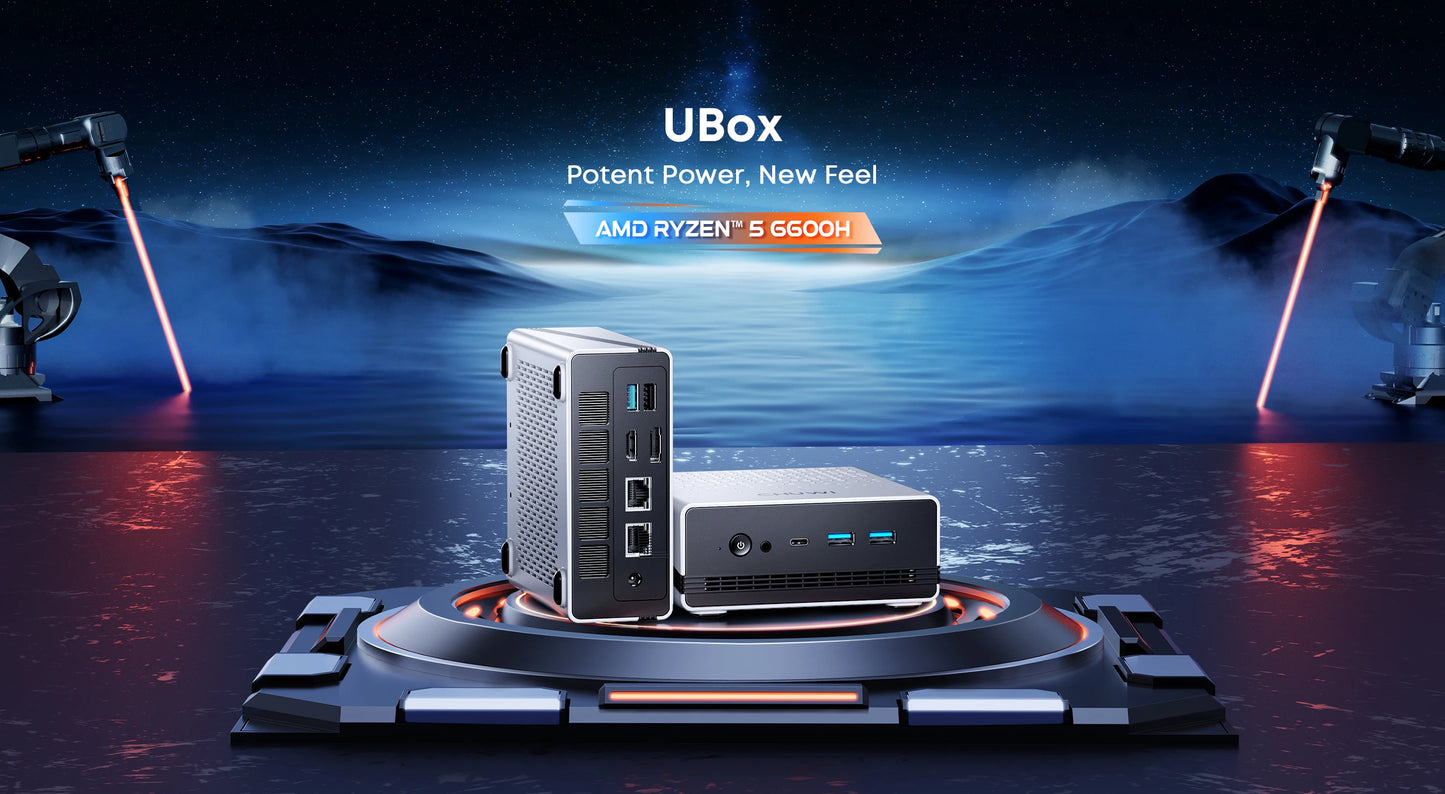 CHUWI UBox Mini PC Ryzen 6600H 6Cores AMD CPU 16GB RAM 512GB SSD Windows 11 Desktop Computer PC 4K Decording WIFI 6 PC