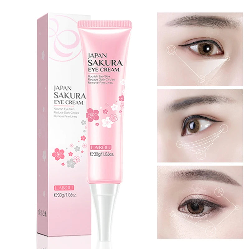 LAIKOU Sakura Eye Cream Anti Dark Circles Remove eye Bags Moisturizing Anti-aging Beauty Health Eyes Skin Care Cosmetics