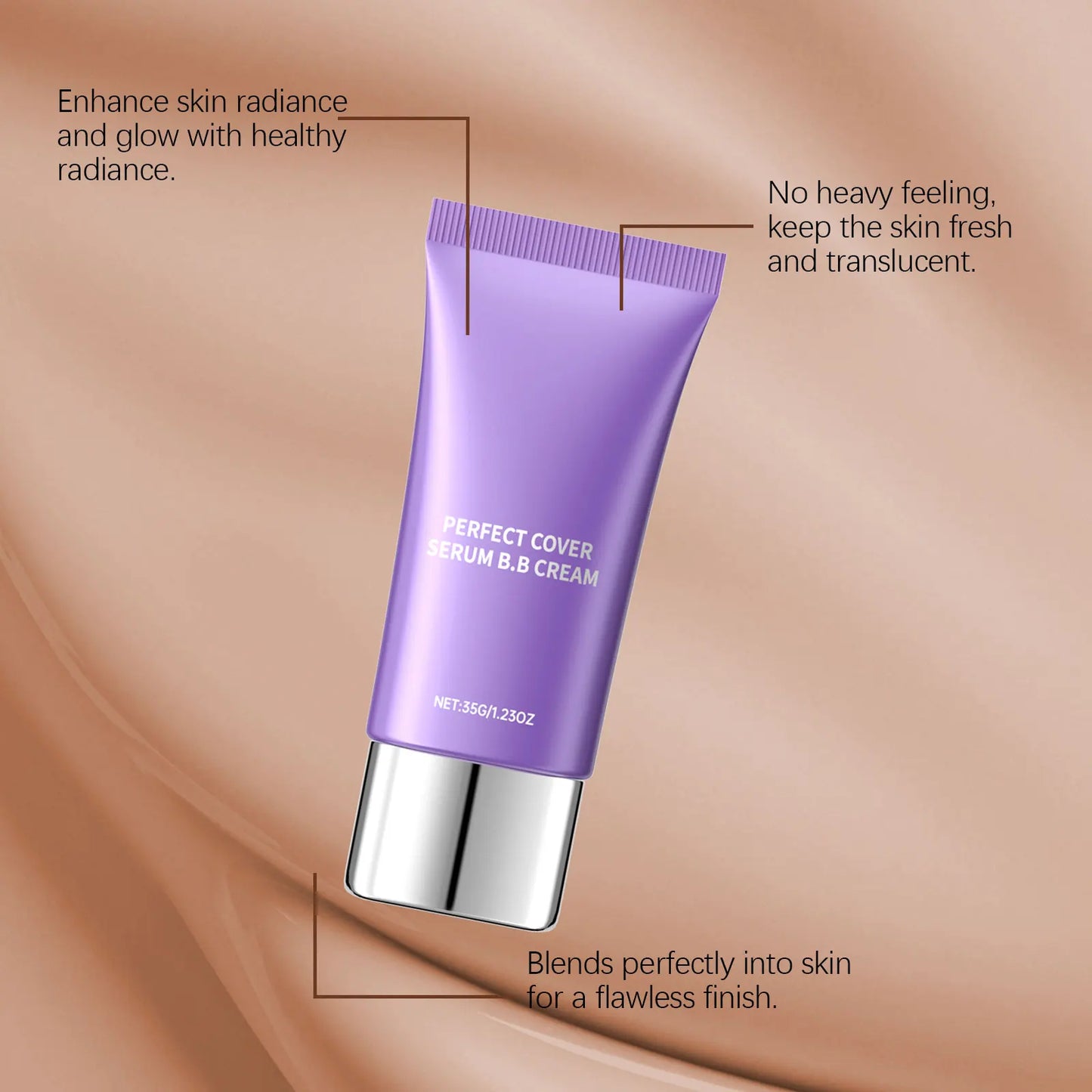 BB Cream Foundation Perfect Cover Concealer Waterproof Hyaluronic Acid Color Correcting CC Cream Brightening Base Makeup Primer