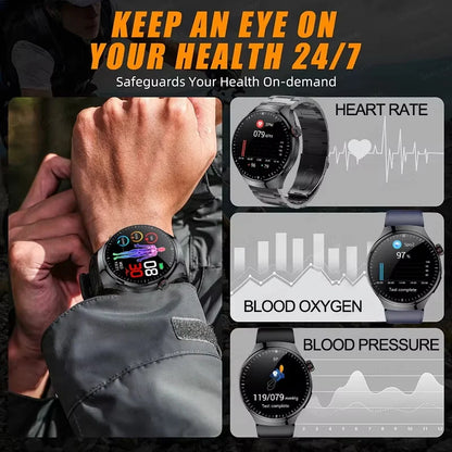 2025 New Men Health Expert Smart Watch Blood Pressure Blood Lipid Uric Acid ECG+PPG Body Temperature NFC HD Bluetooth Call Watch