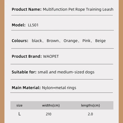 Dog Leashes Solid Durable And Super Tensile Force Dog Rope Colorful Multifunctional Luxury Handmade Leash For Medium Large Dogs