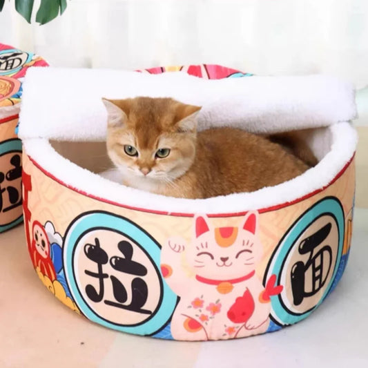 Pet Dog Cat House Kennel Super Large Instant Noodle Warm Dog Cat Nest Beds Cushion Cup Cozy Nest