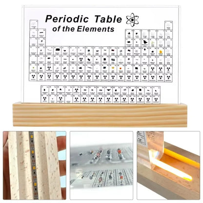 Acrylic Real Elements Periodic Table Mendeleev Periodic Table Figurine Display Science Ornament Room Decoration Desk Accessories