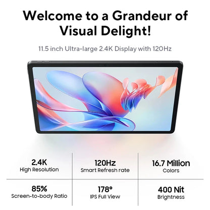 【World Premiere】Blackview MEGA 1 Tablet 11.5 inch 2.4K 120Hz Display 12GB 256GB 8800mAh 50MP+13MP Camera 33W Fast Charging