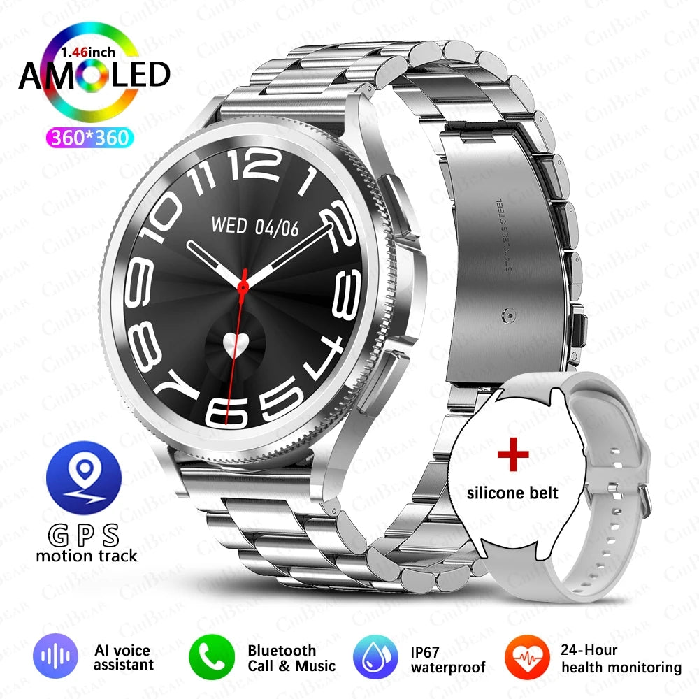 Watch 6 Classic Bluetooth Call Smart Watch Men GPS Outdoor Sports Fitness Model Health Heart Rate Monitor Smartwatch 2025 New