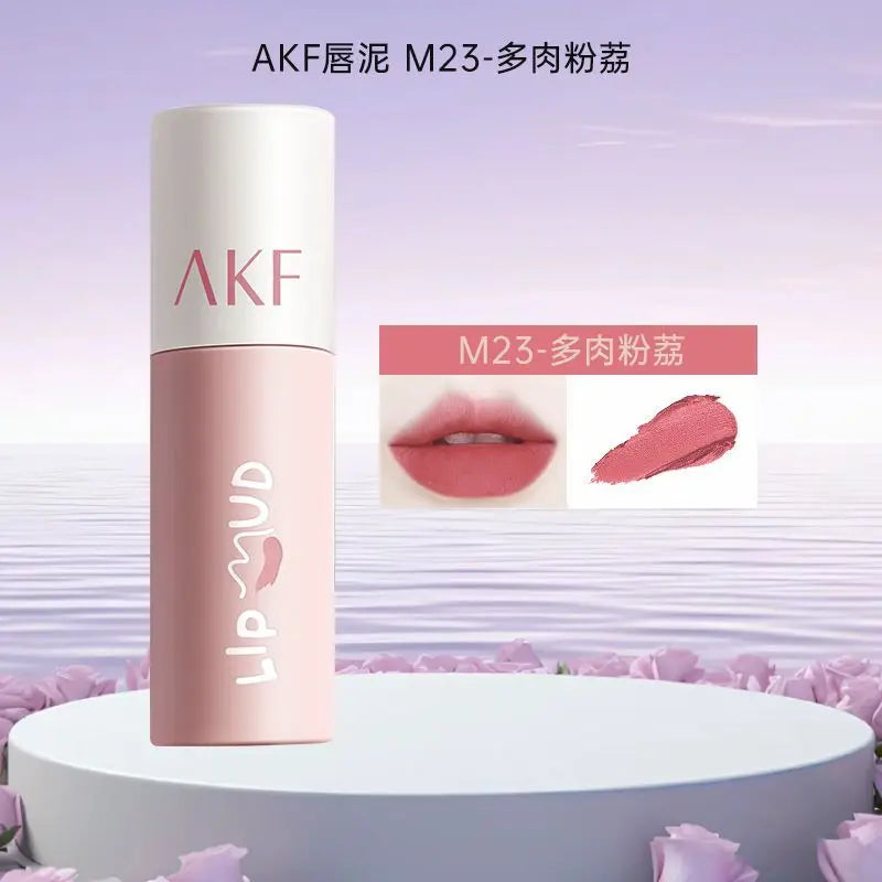 AKF Lip Mud Matte Velvet Soft Mist Lipstick Moisturizing Longlasting High Pigmented Lip Tint Lip Glaze Cosmetics Makeup
