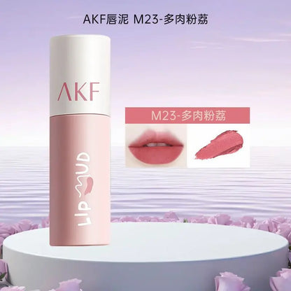 AKF Lip Mud Matte Velvet Soft Mist Lipstick Moisturizing Longlasting High Pigmented Lip Tint Lip Glaze Cosmetics Makeup