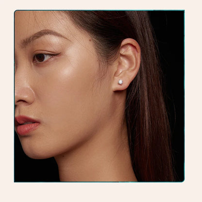 BAMOER 4 Prongs Moissanite Earrings for Women Solid 925 Sterling Silver 2CT VVS1 Lab Diamond Sparkling Classic Wedding Jewelry