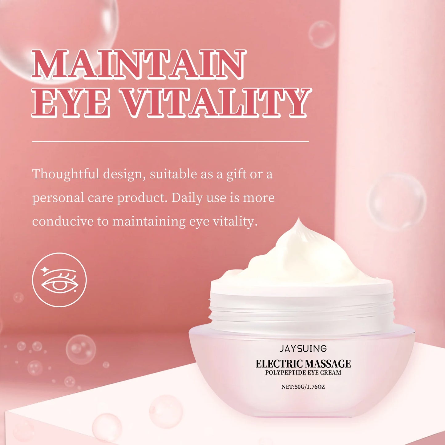 Electric Massage Eye Cream Firming Lifting Fine Line Relieve Tired Eye Gentle Vibration Anti-Wrinkle Moisturizing Under Eye Care