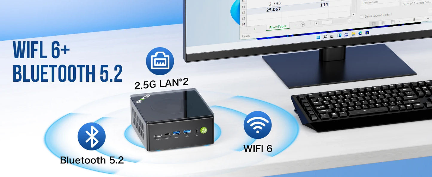 GMKtec K8 Plus Mini PC – AMD Ryzen 7 8845HS, DDR5, Oculink, Windows 11 Pro