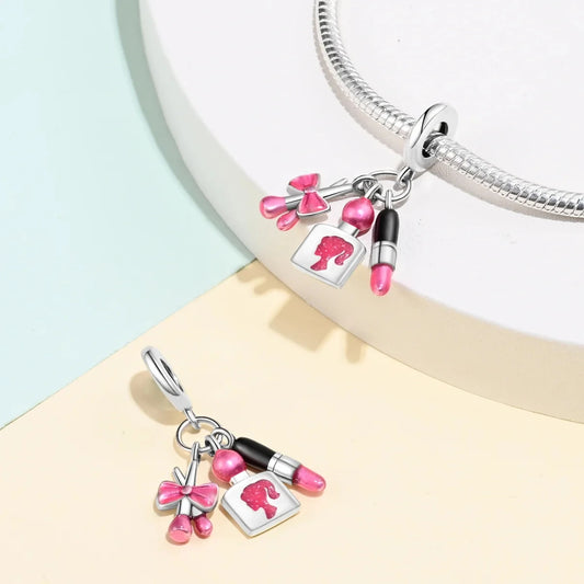 100% S925 Silver Butterfly Daisy Rose Crown Perfume Charms Beads Fit Pandk Original Bracelets DIY Fine Women Jewelry Making Gift