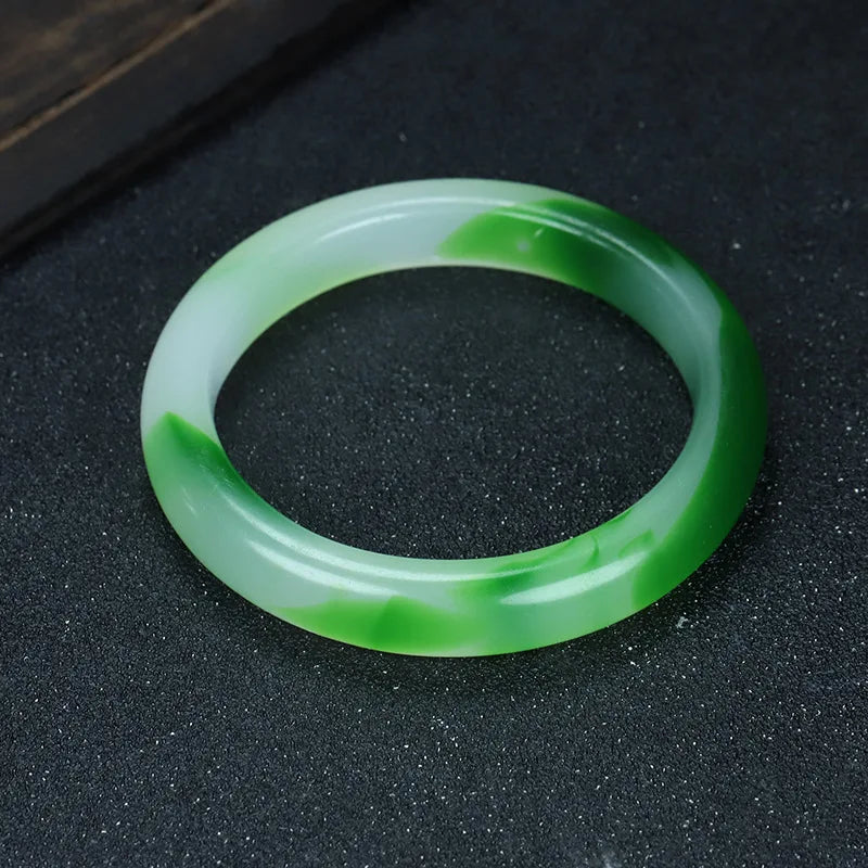 Multicolor Imitate Jade Bangle Charm Jewellery Fashion Accessories Hand-Carved Lucky Amulet Gifts for Women Her Men