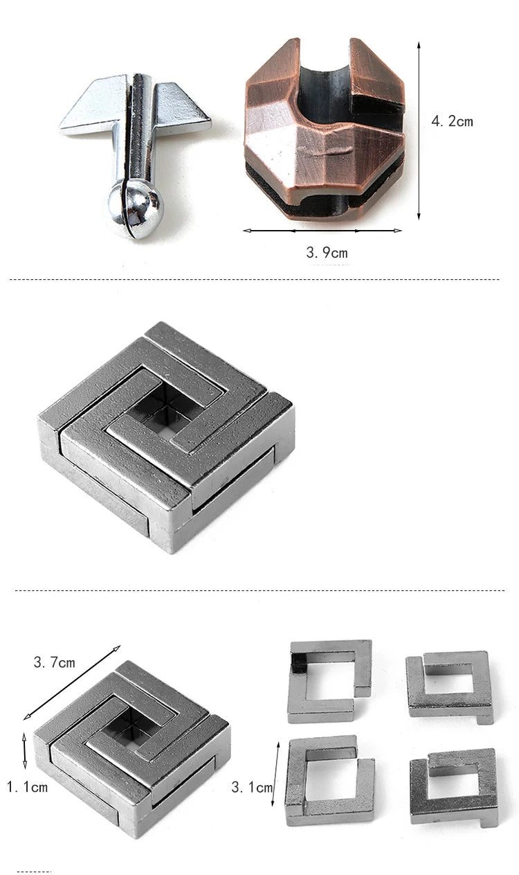 Creative IQ Metal Brain Teaser Puzzle – Magic Baffling Game Toy for Kids & Adults