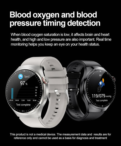 2025 New Men Health Expert Smart Watch Blood Pressure Blood Lipid Uric Acid ECG+PPG Body Temperature NFC HD Bluetooth Call Watch