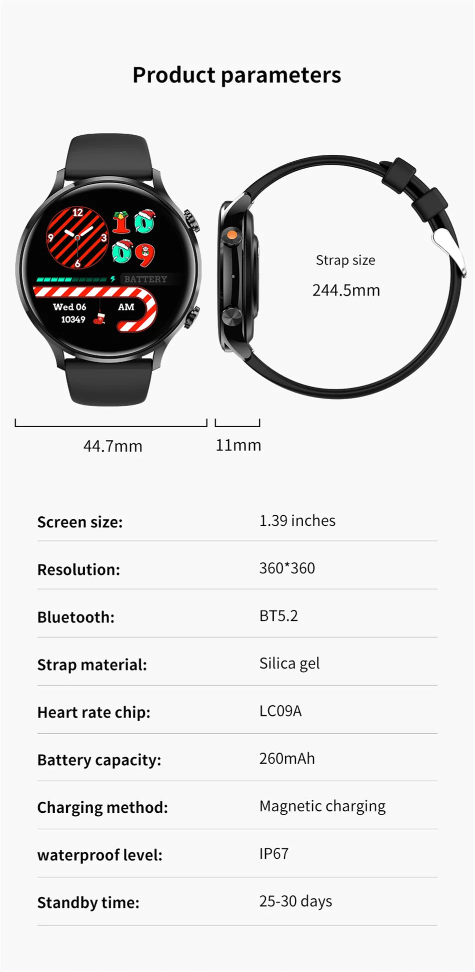 2026 AMOLED HD Smartwatch – GPS, Bluetooth Call, IP68 for Android & iOS
