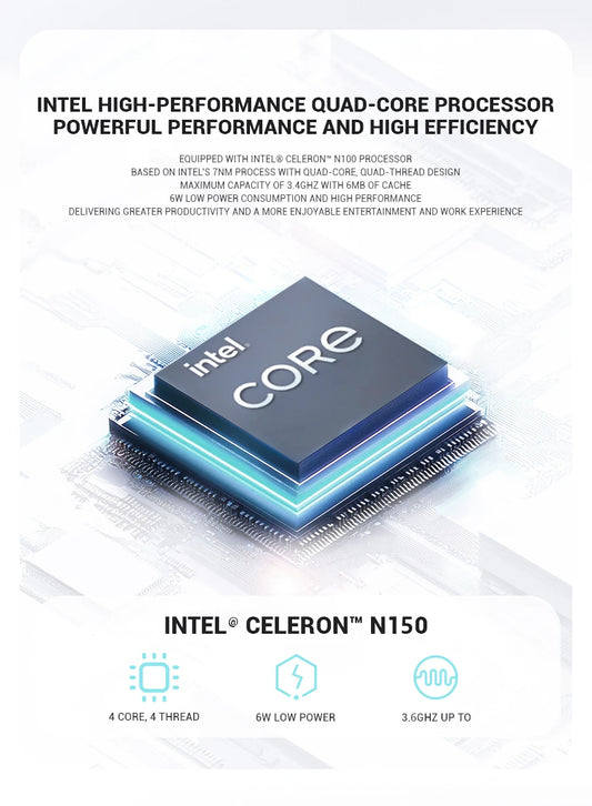 Firebat AT15 Laptop - Intel N150 N100 15.6" 16GB RAM SSD Lightweight Business Computer Notebook