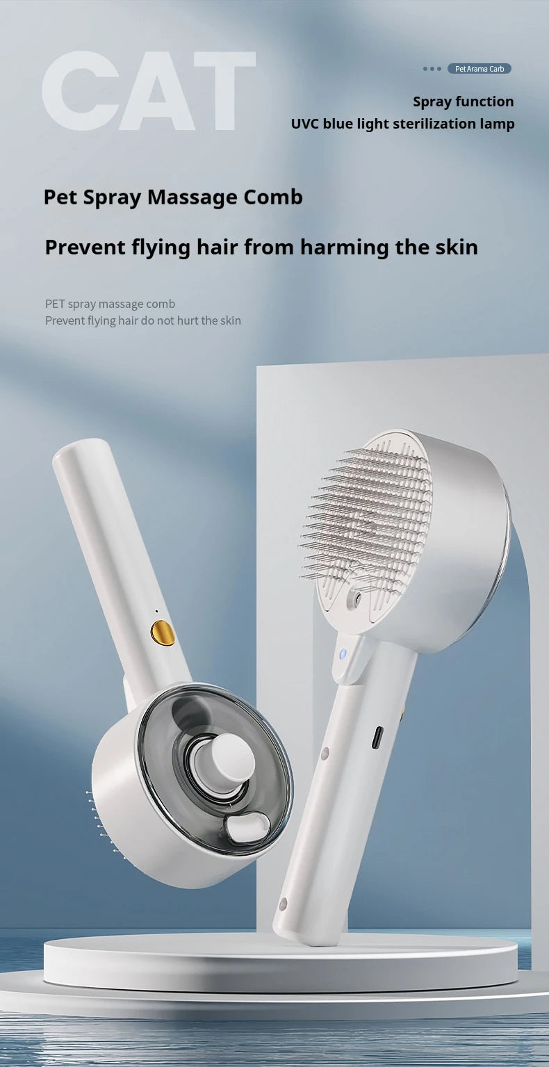 3in1 Cat Hair Brush Brush Pet Hair Remover steam Brush for Dogs Steamy Pet Brushs Anti-Static for Effective Hairs Removal Furry