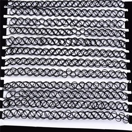 JUCHAO New Collares Vintage Stretch Tattoo Choker Necklaces For Women Girl Charm Gothic Elastic Necklace Female Wedding Gift
