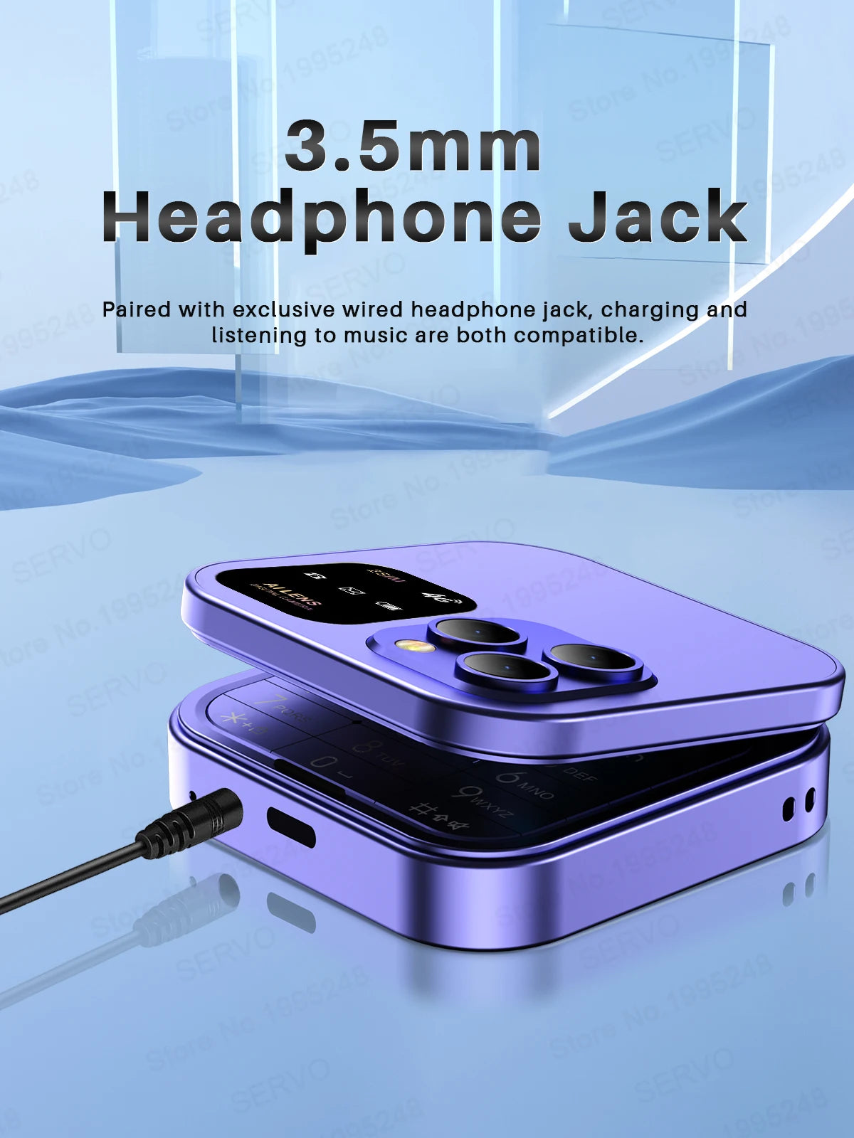 SERVO i16 Pro 2G GSM/4G LTE Network Small Flip Mobile Phone 2 SIM Standby Call Recording Speed Dial 1.77" Mini Folding Cellphone