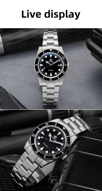 ADDIESDIVE Luxury Men's Analog Watch BGW9 Luminous Ceramic Bezel Bubble Mirror Glass Diver's Watch 200m Quartz Watches AD2068