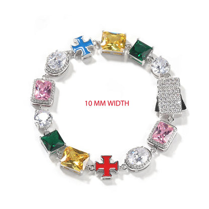 UWIN Iced Out Multi Gemstone Necklaces for Women Men Mixed Shape Colorful Gems Collection Necklace Fashion Hip Hop Jewelry